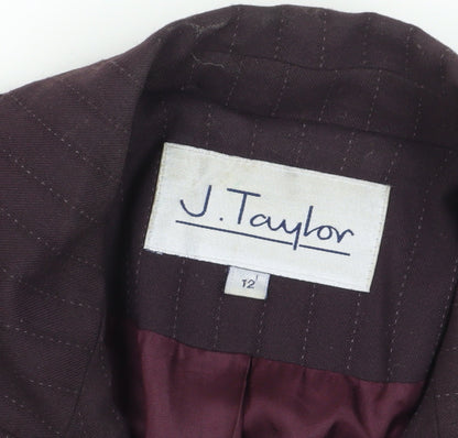 J Taylor Women's Purple Pinstripe Suit Jacket Size 12