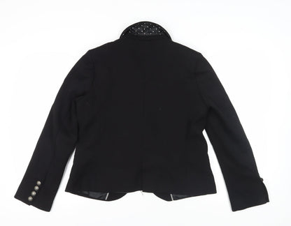 Laura Clement Women's Black Blazer Size 4 Business