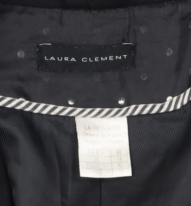Laura Clement Women's Black Blazer Size 4 Business