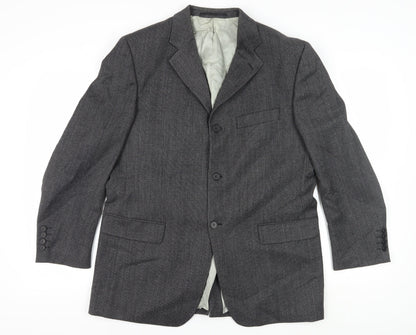 Hugo James Men's Grey Blazer, Size 42, Regular Fit