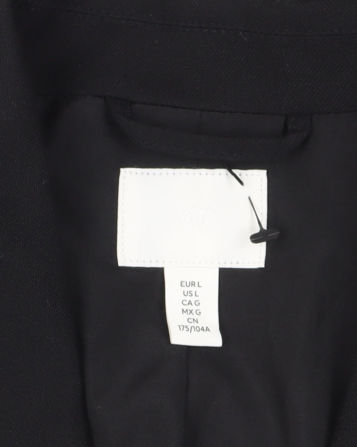 H&M Women's Black Suit Jacket, Size 12, Double-Breasted