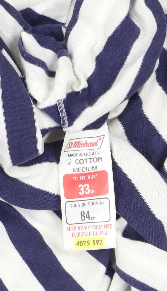 Womens UK Size M Marks and Spencer Blue Basic T-Shirt
