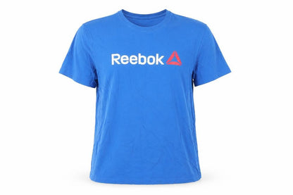Front view of Reebok Blue unisex xl t-shirt regular style