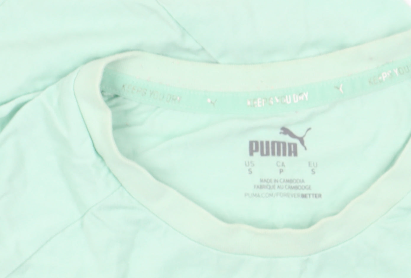 Puma Unisex Green Crew Neck T-Shirt, Size S