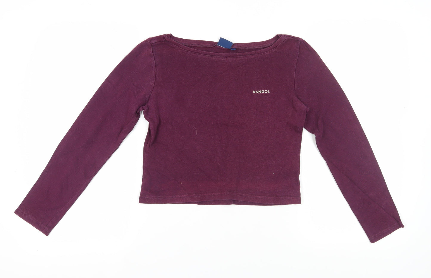Womens UK Size M Kangol Purple Cropped T-Shirt