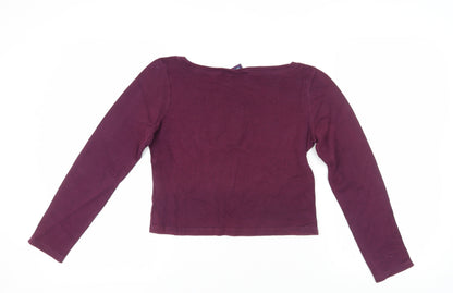 Womens UK Size M Kangol Purple Cropped T-Shirt