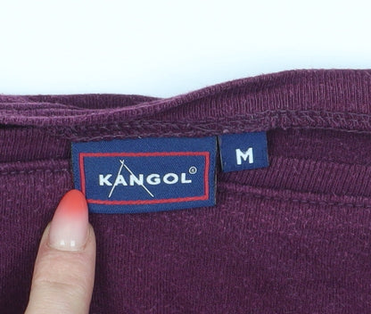 Womens UK Size M Kangol Purple Cropped T-Shirt