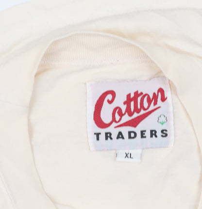 Mens UK Size XL Cotton Traders Beige  T-Shirt