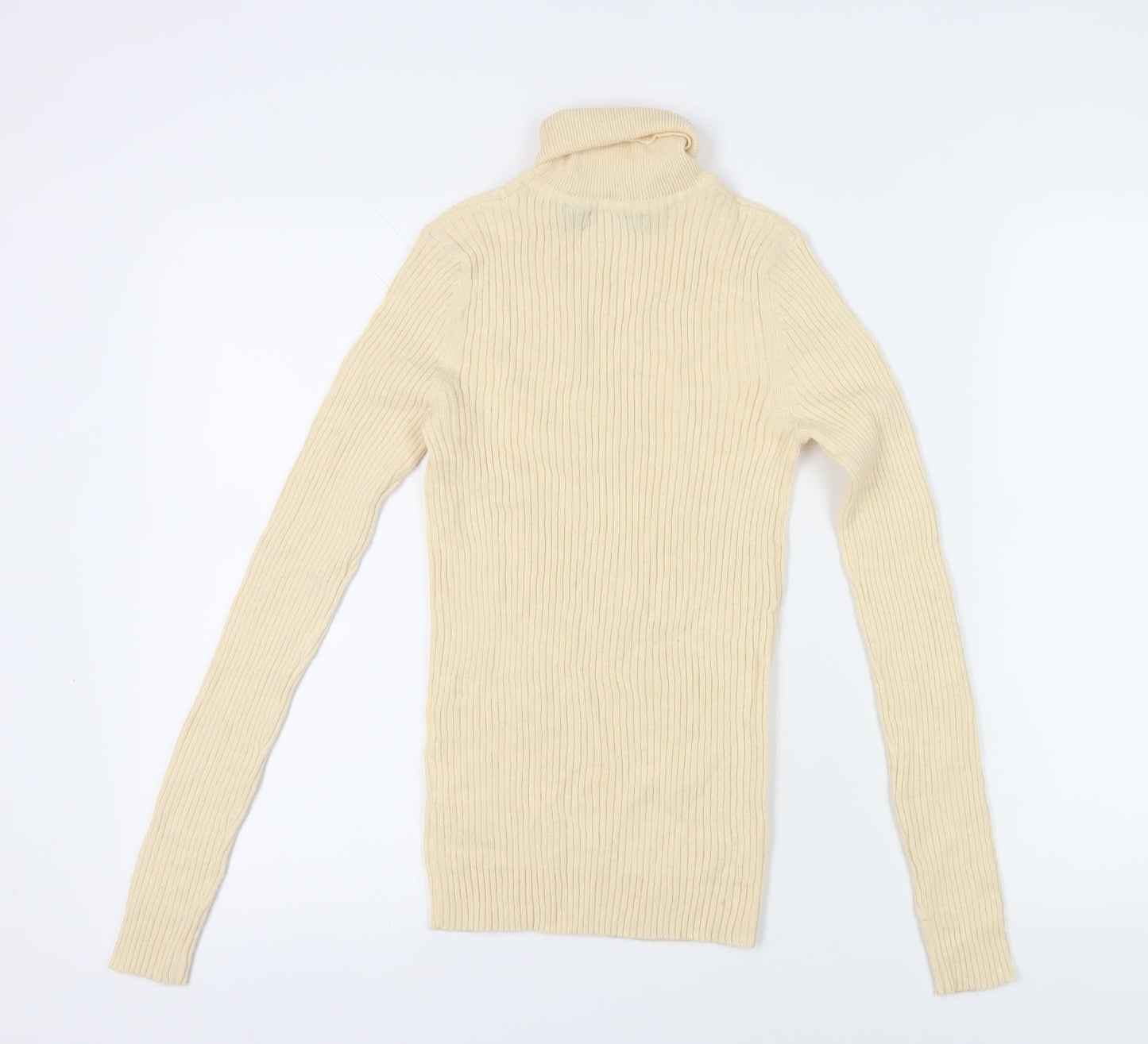 Brave Soul Women's Beige Roll Neck Jumper Size S