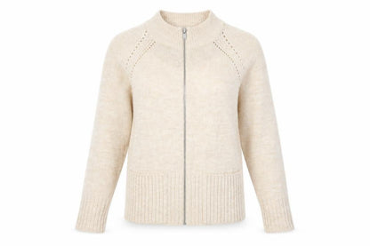 Womens UK Size M Thermolactyl by Damart Beige Full Zip Jumper