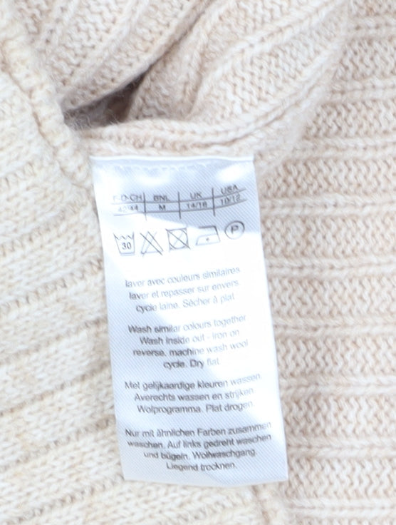 Womens UK Size M Thermolactyl by Damart Beige Full Zip Jumper