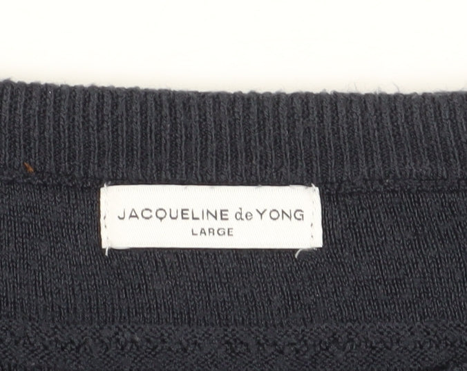Womens UK Size L Jacqueline de Yong Blue Pullover Jumper