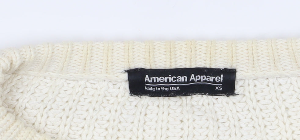 Womens UK Size XS American Apparel Ivory Pullover Jumper