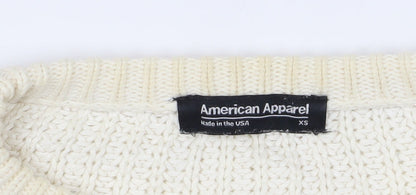 Womens UK Size XS American Apparel Ivory Pullover Jumper