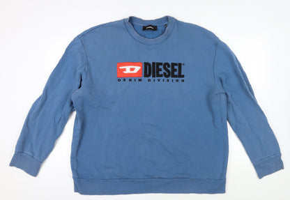 Mens UK Size 2XL Diesel Blue Pullover Sweatshirt