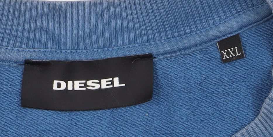 Mens UK Size 2XL Diesel Blue Pullover Sweatshirt