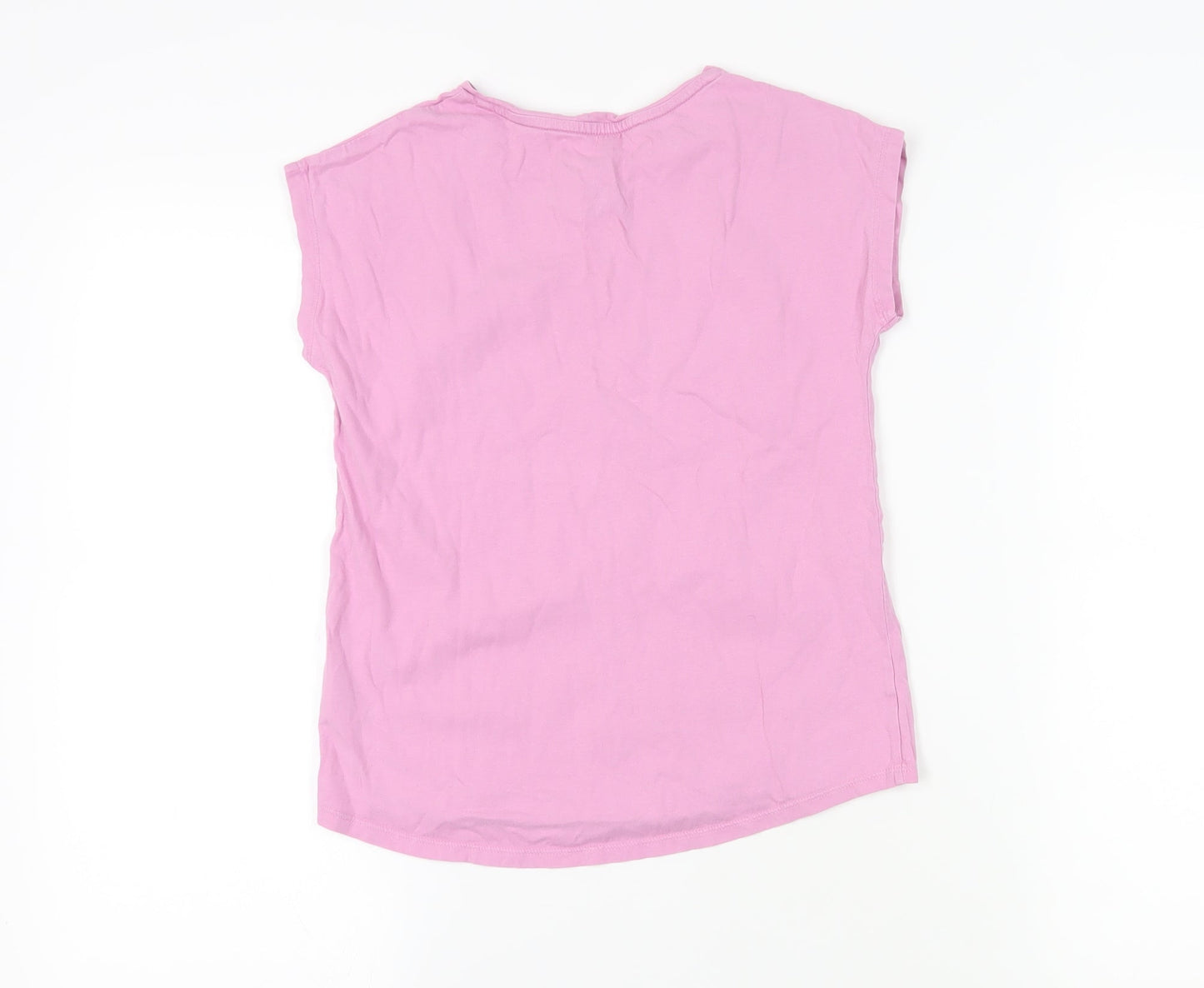 Lands' End Girls Pink Graphic T-Shirt, Summer Casual Wear
