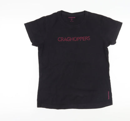 Craghoppers Women's Black Crew Neck T-Shirt Size 10