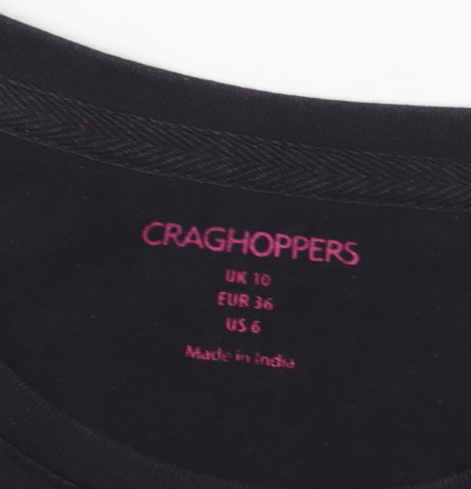 Craghoppers Women's Black Crew Neck T-Shirt Size 10