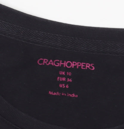 Craghoppers Women's Black Crew Neck T-Shirt Size 10