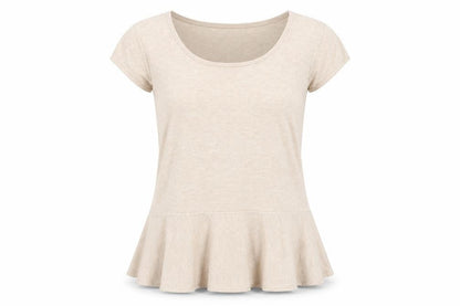 Womens UK Size L Linea Beige Basic T-Shirt