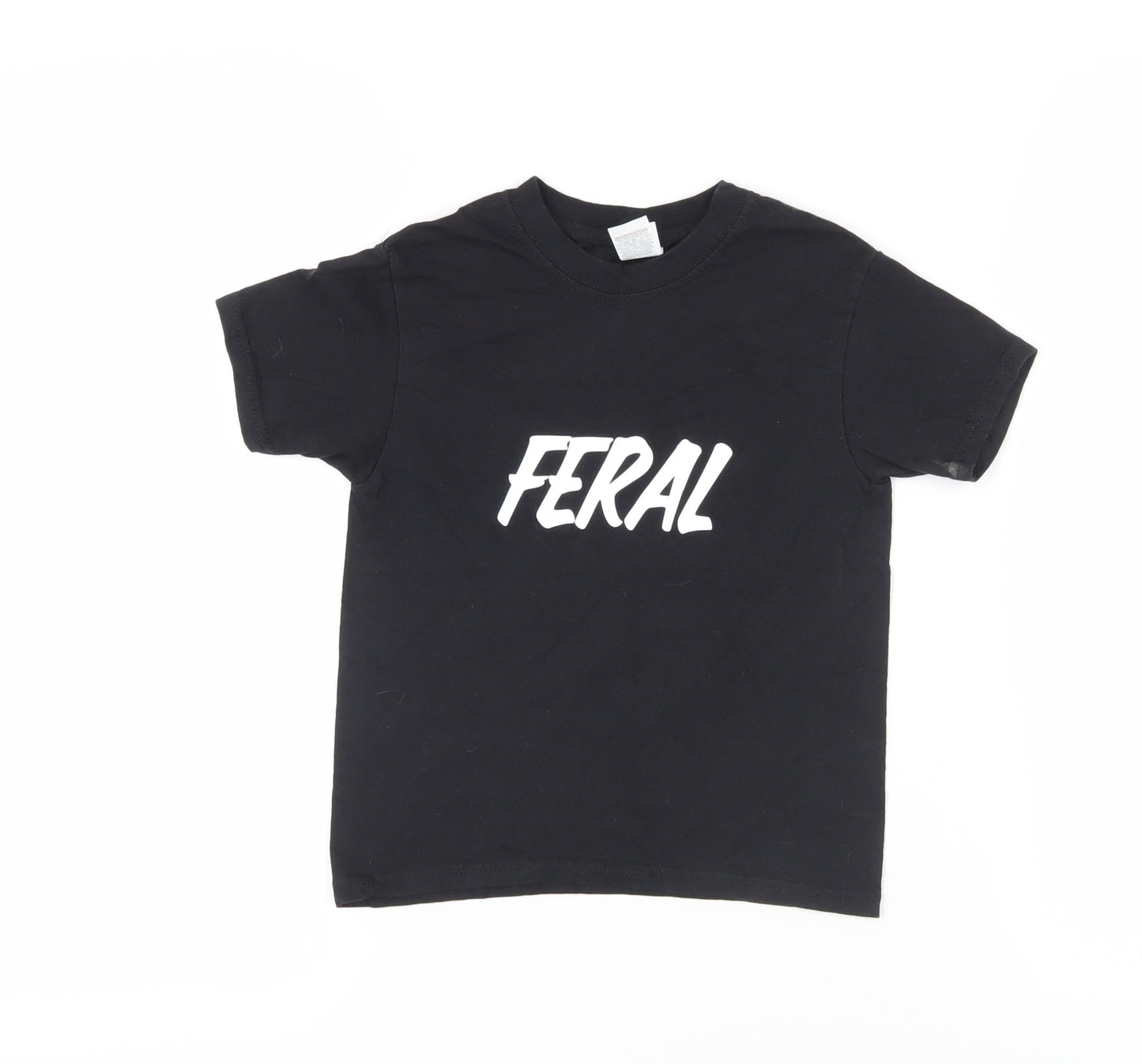 Russell Girls Black M Basic T-Shirt Short Sleeve