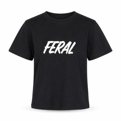 Front view of Russell girls’ black m basic t-shirt short sleeve