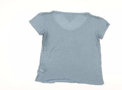 Womens UK Size M Hilfiger Denim Blue Basic T-Shirt