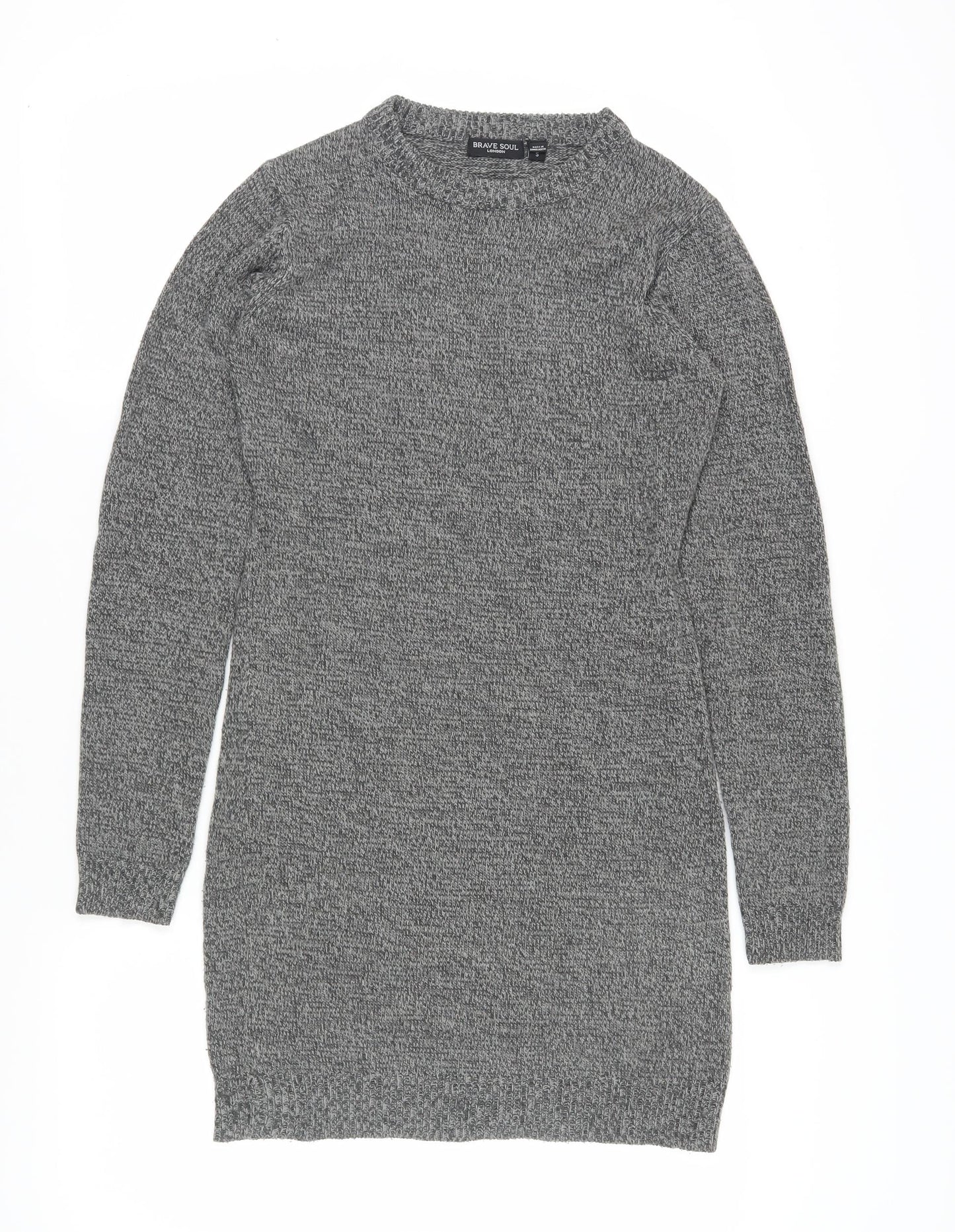 Brave Soul Women's Grey Jumper Dress S Casual