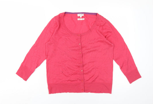 Womens UK Size L Linea Pink Cardigan Jumper