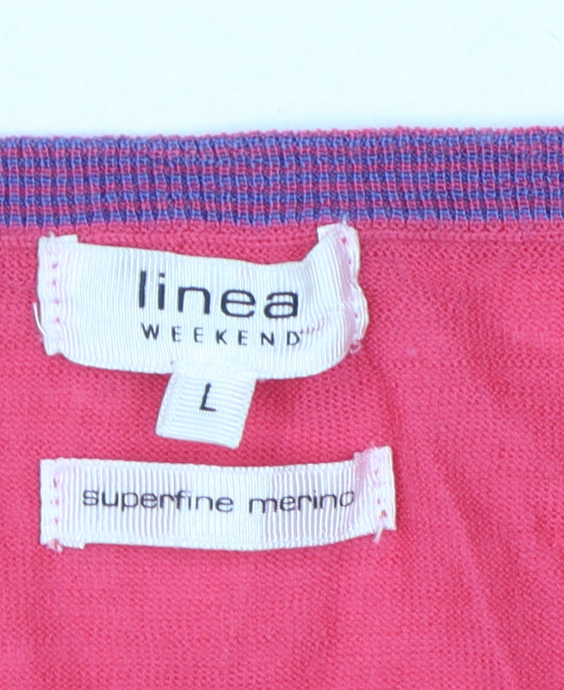 Womens UK Size L Linea Pink Cardigan Jumper