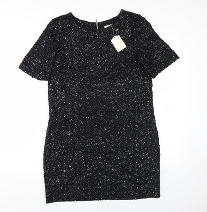 Oasis Women’s Black Sequin Sheath Dress S
