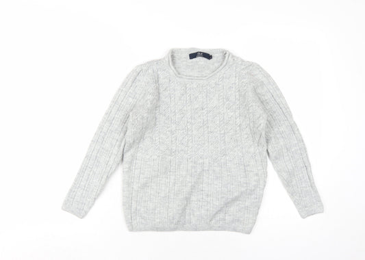 Womens UK Size S Isle Essentials Grey Pullover Jumper