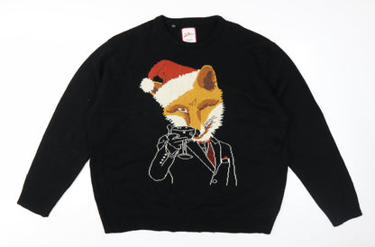 Joe Browns Men's Black 2XL Christmas Jumper