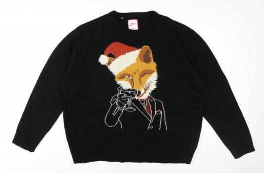 Joe Browns Men's Black 2XL Christmas Jumper