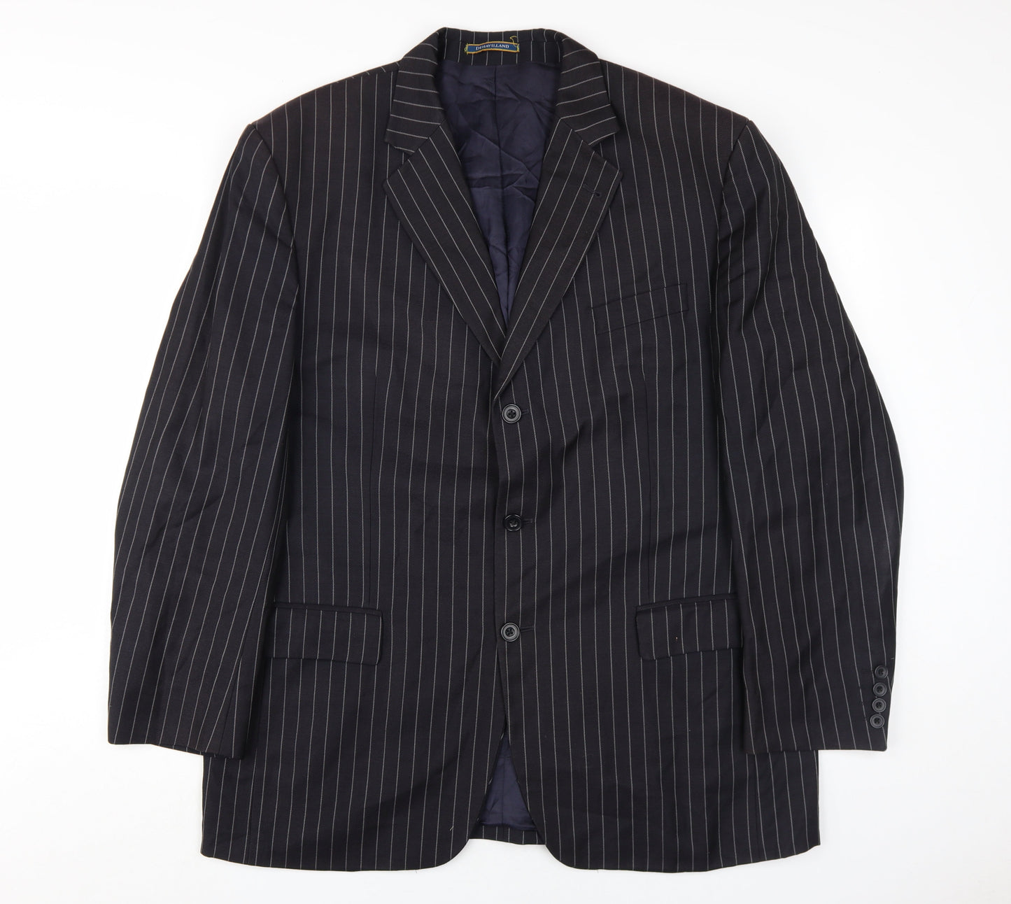 Mens UK Size 44 Dehavilland Regular Black Suit Jacket