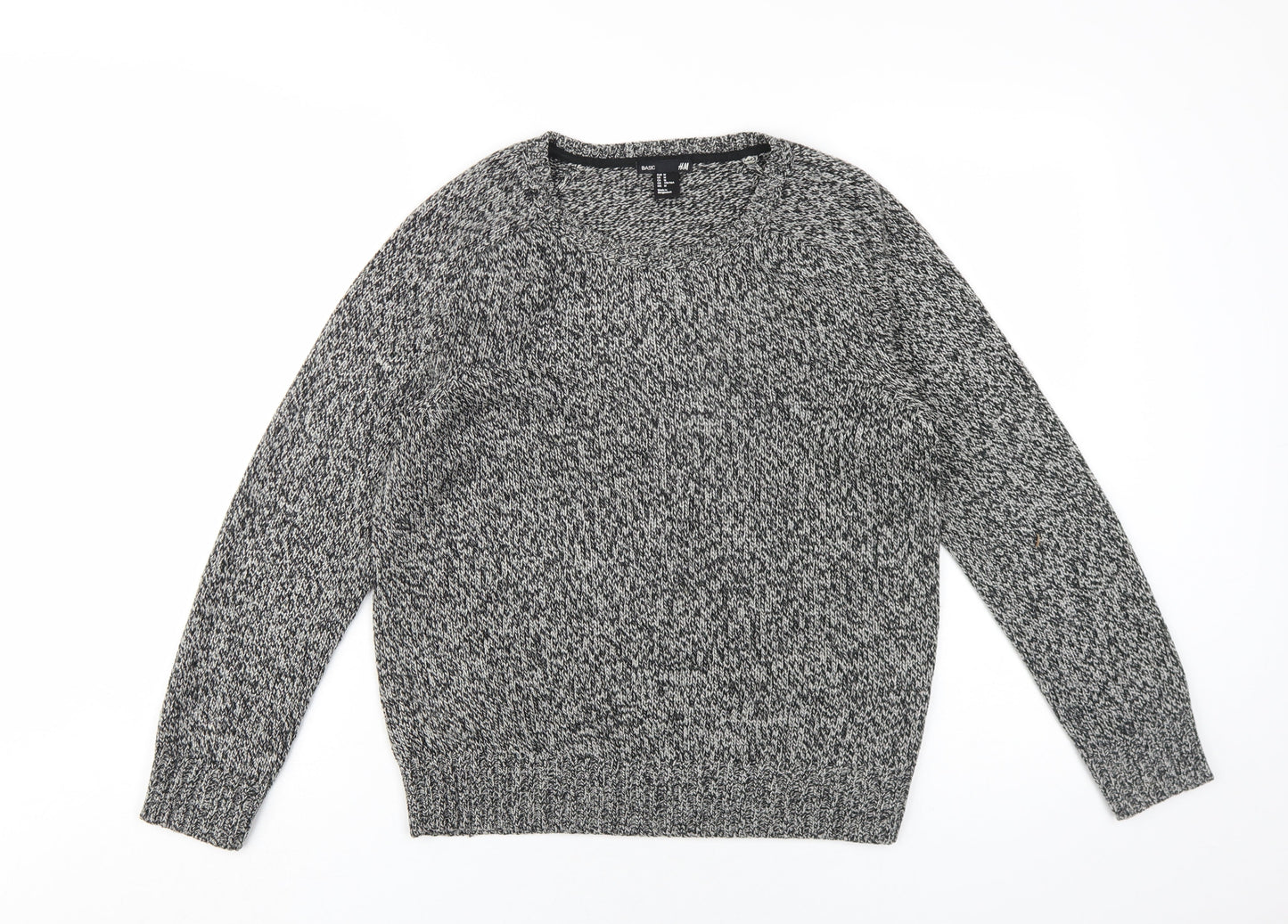H&M Men's Grey Pullover Jumper, M, Chunky Knit