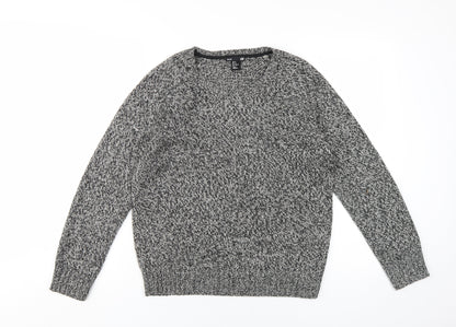 H&M Men's Grey Pullover Jumper, M, Chunky Knit