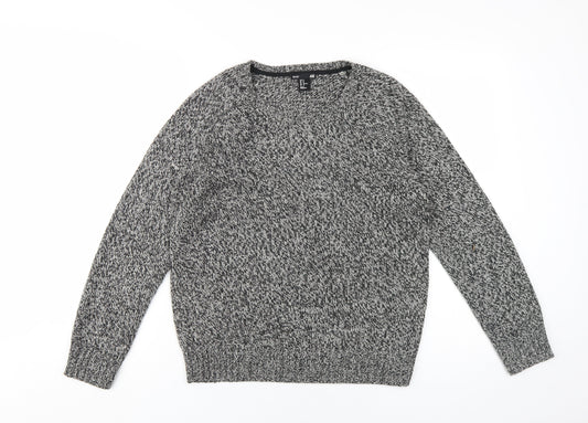 H&M Men's Grey Pullover Jumper, M, Chunky Knit