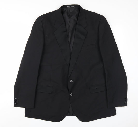 Mens UK Size 46 Dunn & Co Regular Black Suit Jacket