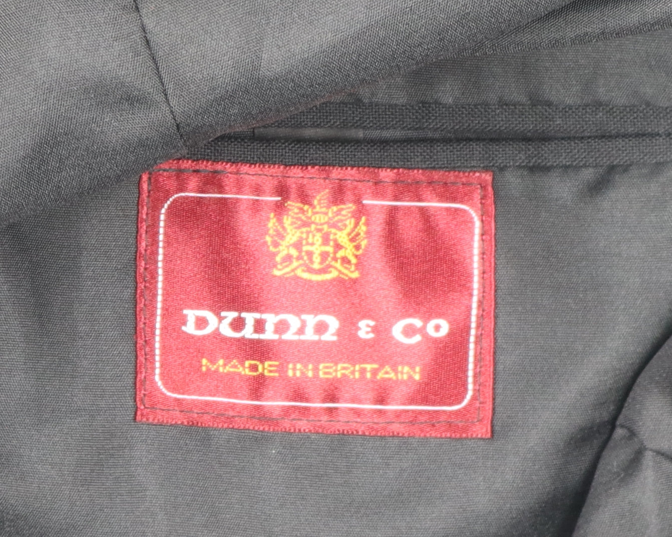 Mens UK Size 46 Dunn & Co Regular Black Suit Jacket