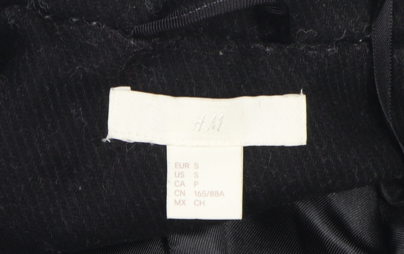 Womens UK Size 12 H&M Black Overcoat