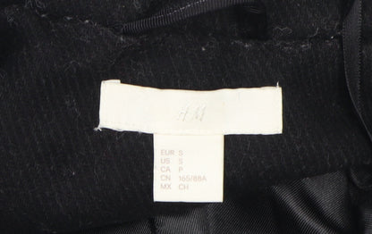 Womens UK Size 12 H&M Black Overcoat
