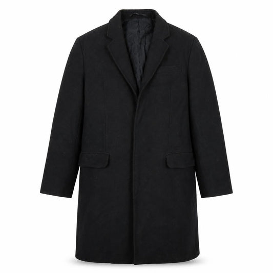H&M Womens Black Wool Cashmere Overcoat Size 16