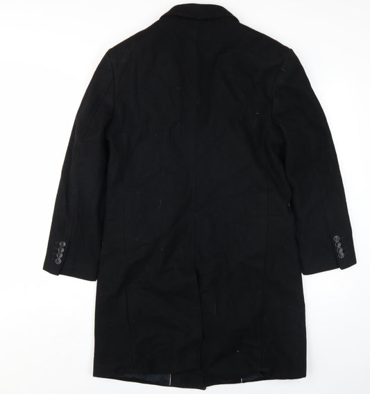 Mens UK Size 16 H&M Black Overcoat