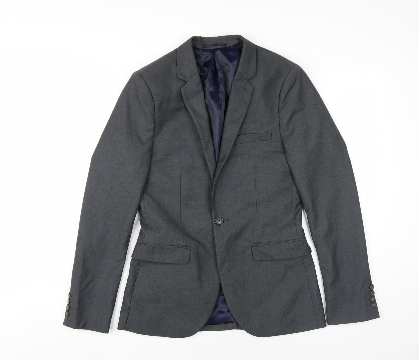 Mens UK Size 34 Topman Regular Grey Suit Jacket