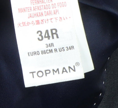 Mens UK Size 34 Topman Regular Grey Suit Jacket
