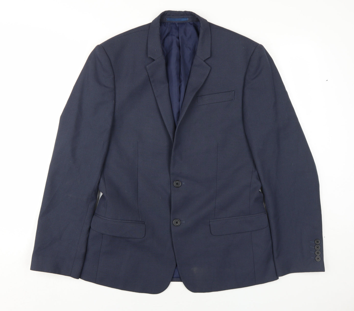 Mens UK Size 38 River Island Regular Blue Suit Jacket