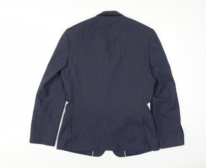 Mens UK Size 38 River Island Regular Blue Suit Jacket