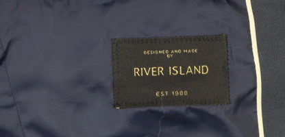 Mens UK Size 38 River Island Regular Blue Suit Jacket